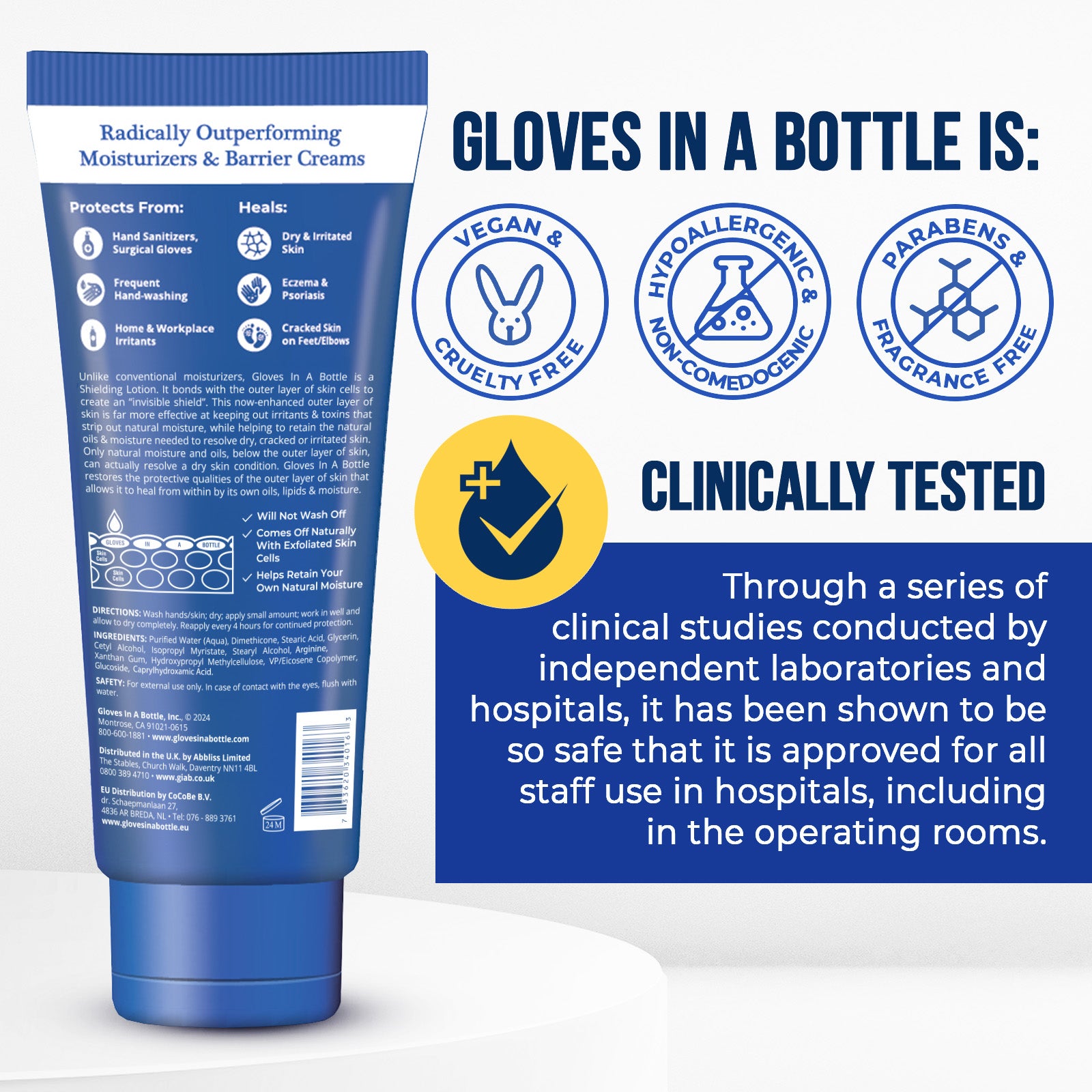 Gloves In A Bottle –  Hand Shielding Lotion for Dry Skin, Hand Lotion Travel Size – 3.4 oz