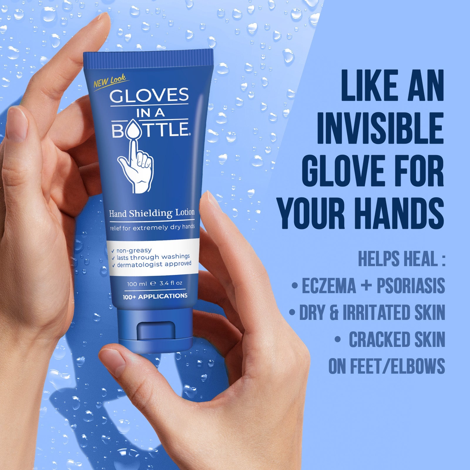 Gloves In A Bottle Hand Shielding Lotion for Dry Skin, 3.4 Ounce, 3 pack