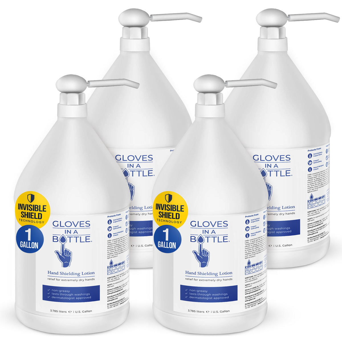 Gloves In A Bottle Gallon of Shielding Lotion for Hands (4 Pack)