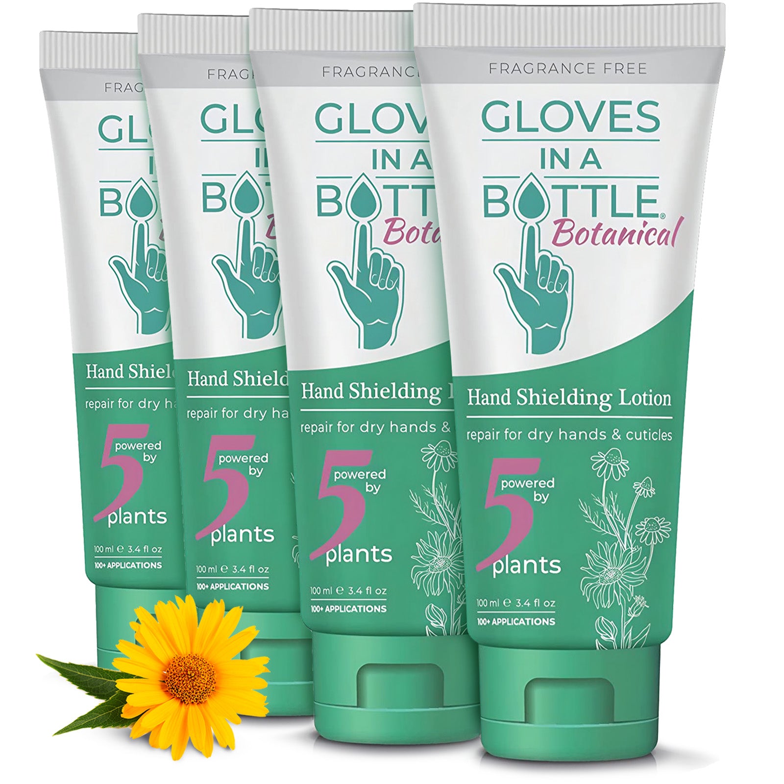 Gloves In A Bottle Hand Shielding Lotion Botanical, 4 Pack