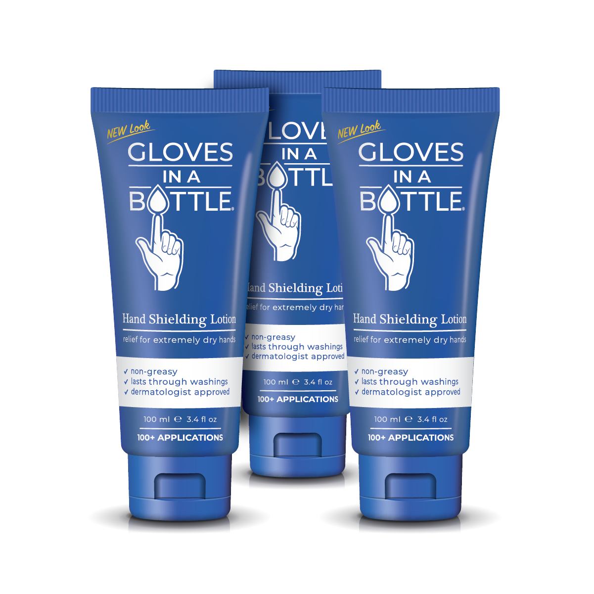 Gloves In A Bottle Hand Shielding Lotion for Dry Skin, 3.4 Ounce, 3 pack