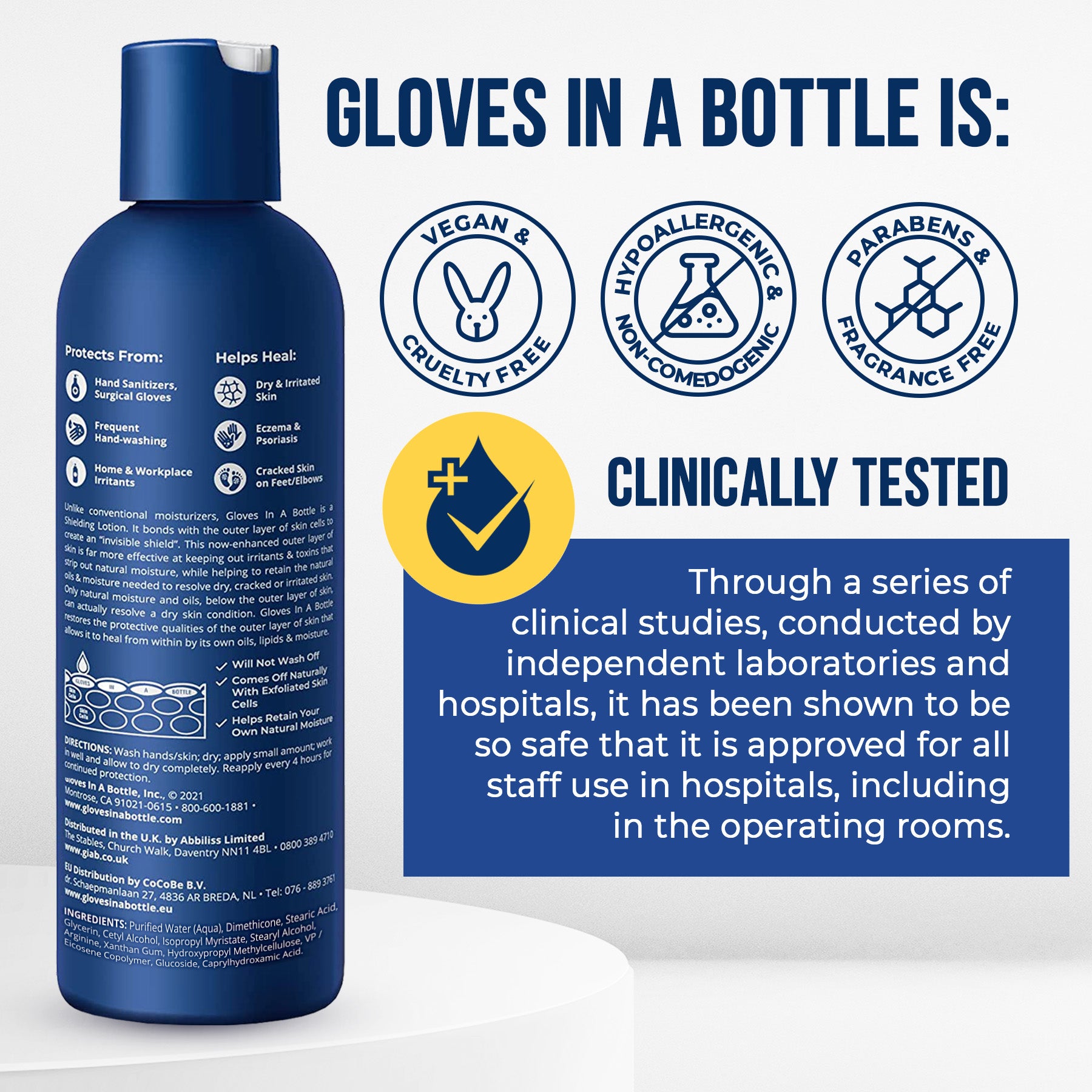 Gloves In A Bottle Hand Shielding Lotion - relief for extremely dry hands, lasts though washing, dermatologist approved (8 Fl Oz)