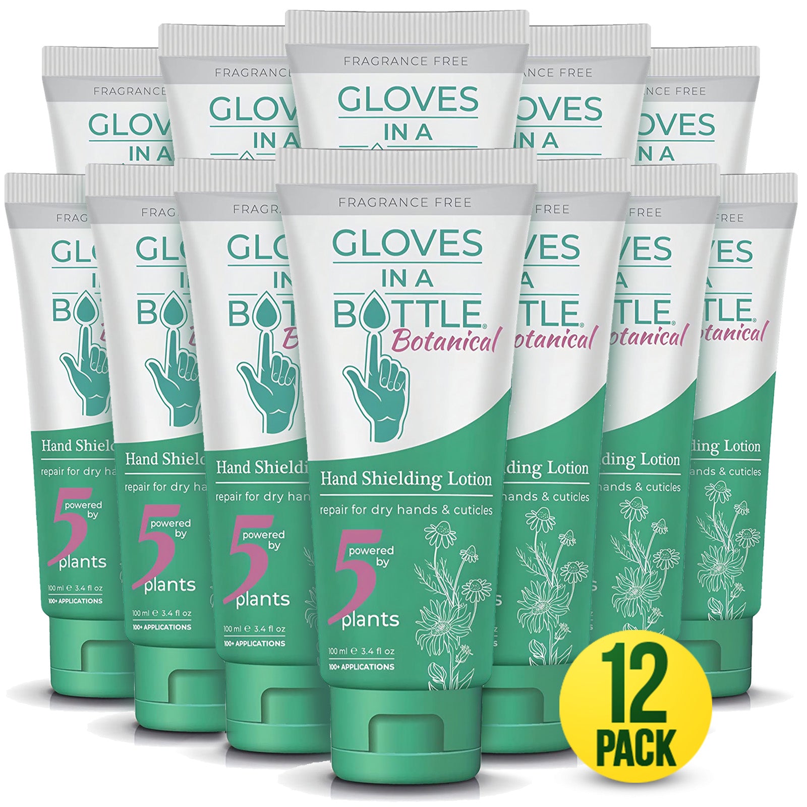 Gloves In A Bottle Hand Shielding Lotion Botanical, 12 Pack