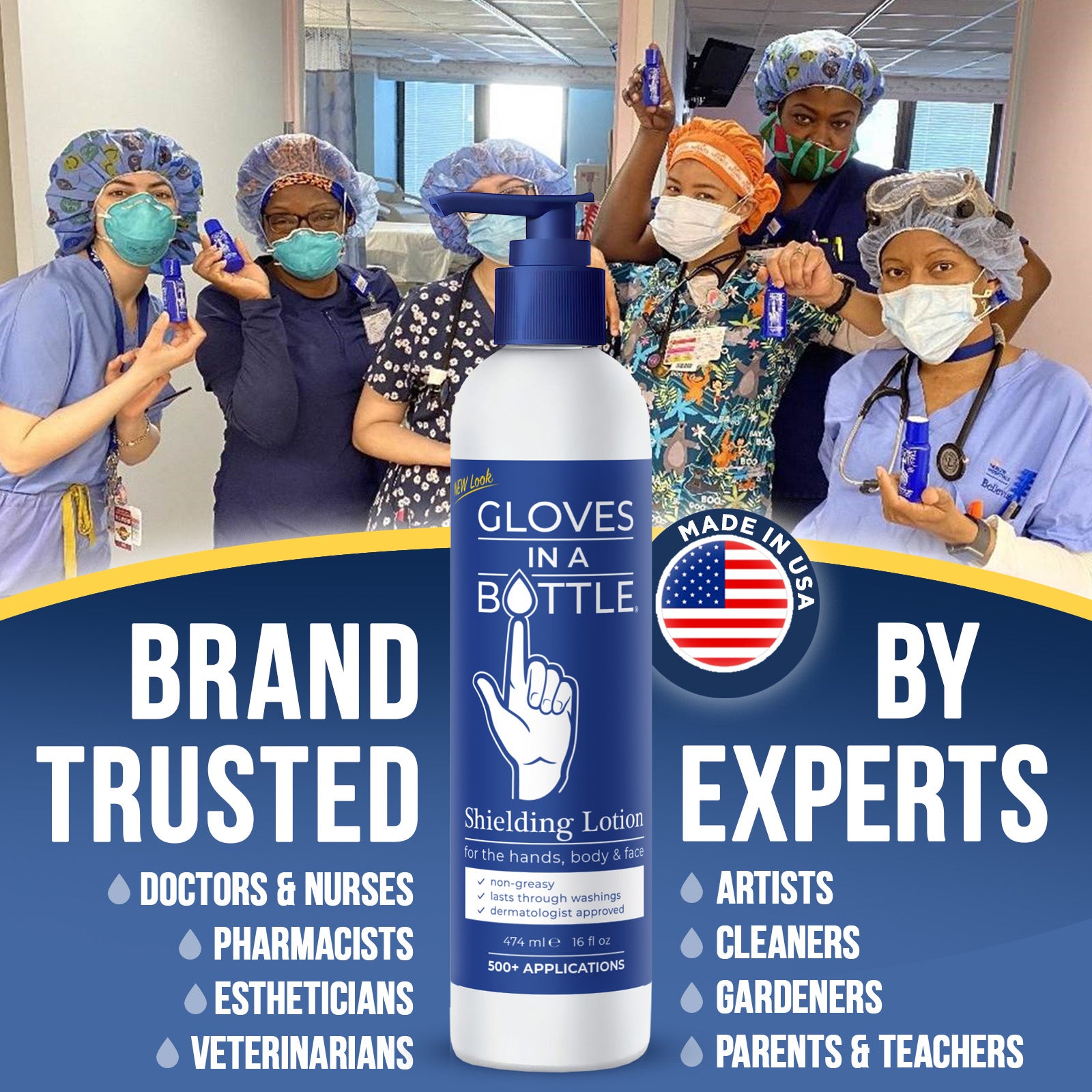 Gloves In A Bottle Hand Shielding Lotion for Dry Skin, 16 Ounce (4 Pack)