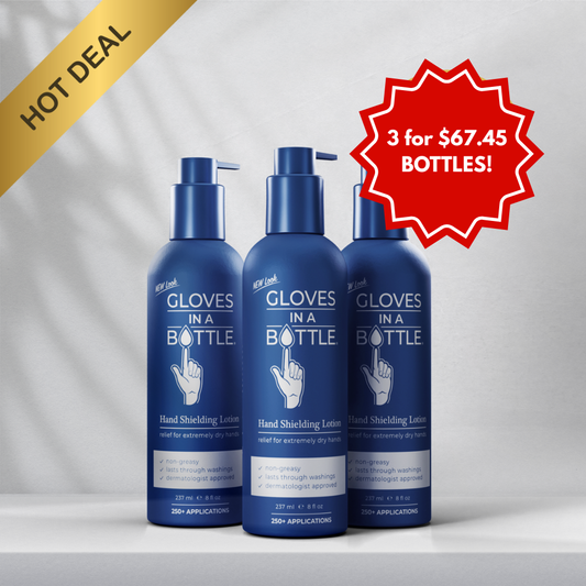 Gloves In A Bottle Shielding Lotion 3 pack 8 Oz Bottle with a New Pump