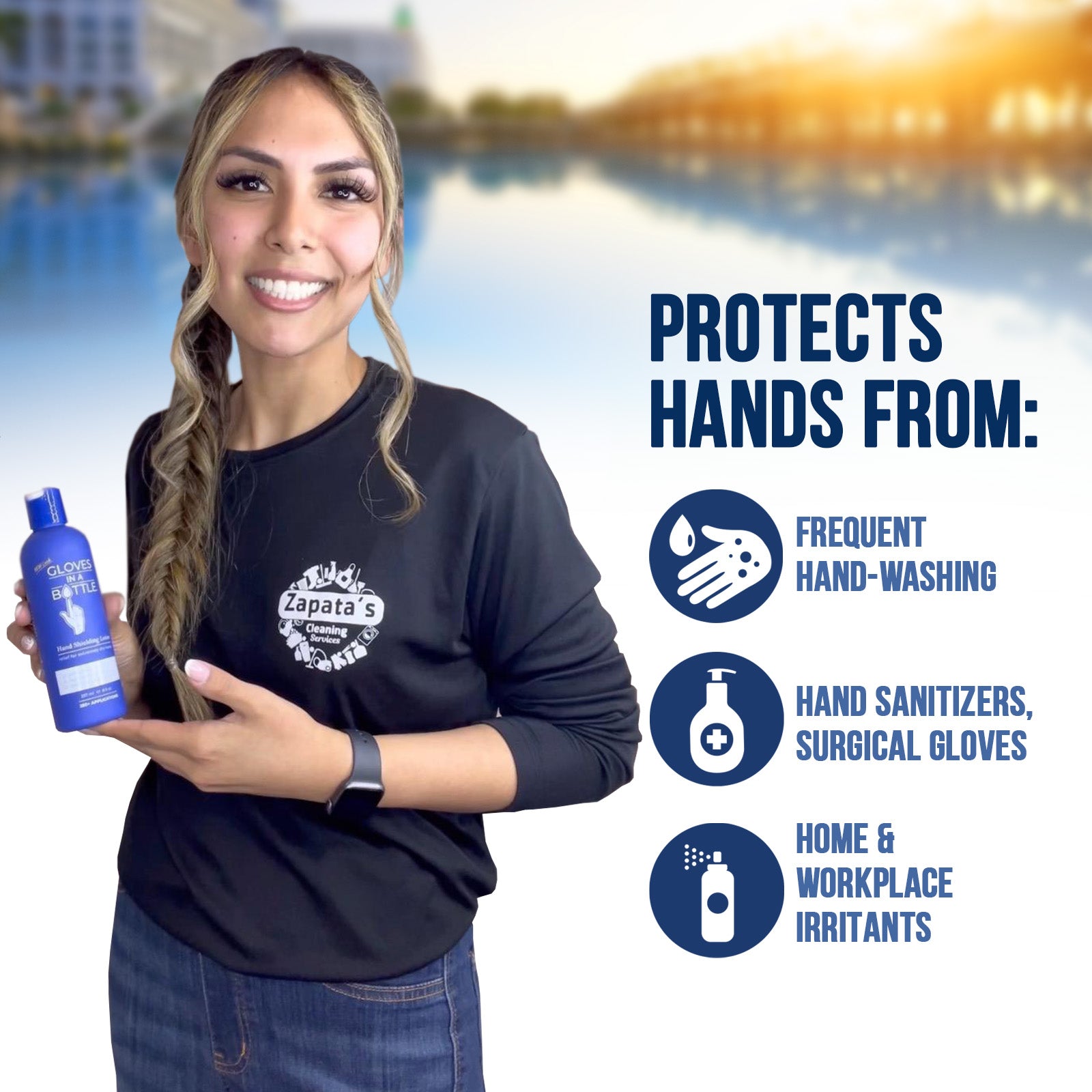 Gloves In A Bottle Shielding Lotion - Great for Dry Itchy Skin 8oz Bottle w/ pump + 2oz Bottle