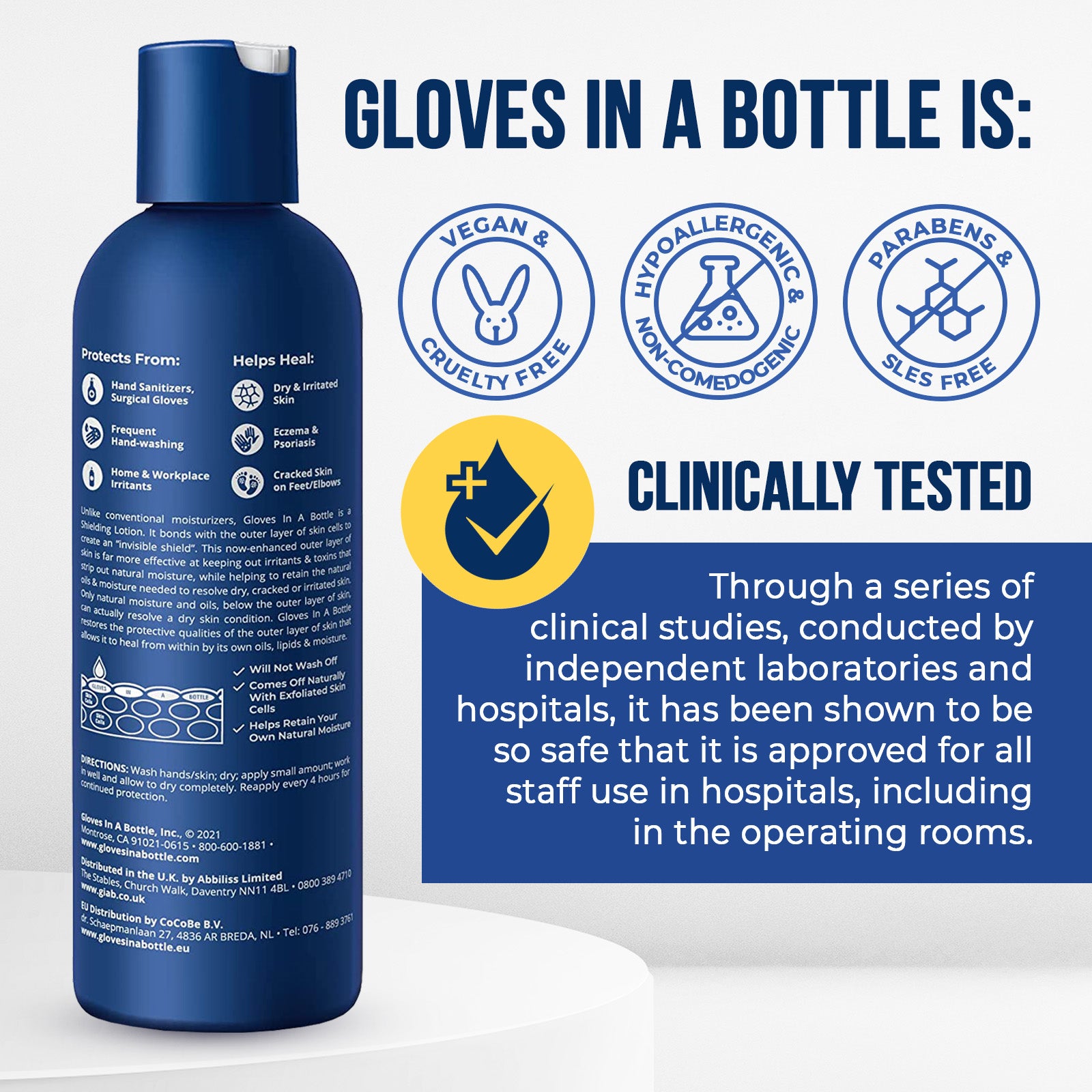 Gloves In A Bottle Hand Shielding Lotion - relief for extremely dry hands, lasts though washing, dermatologist approved (8 Fl Oz)