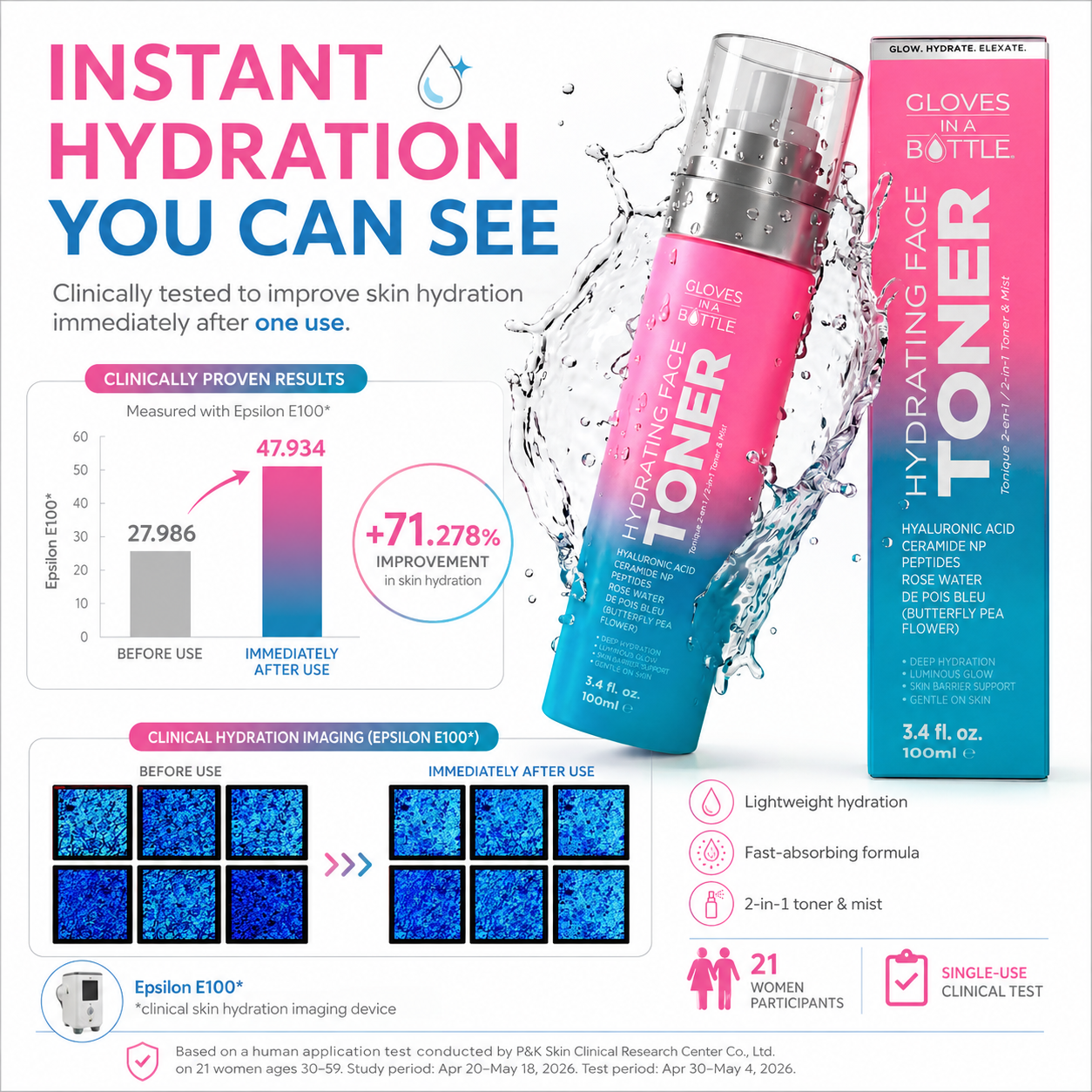 HYDRATING FACE TONER / 2-IN-1 TONER & MIST