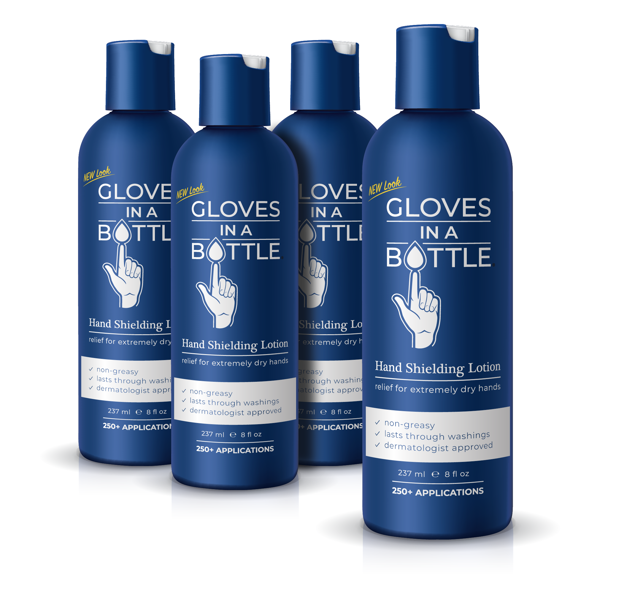 Gloves In A Bottle Shielding Lotion, 8 Ounce, 4 Pack with a New Pump