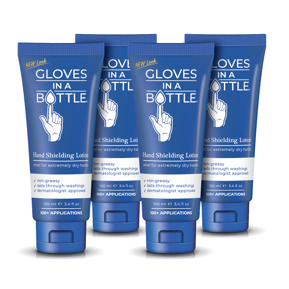 Gloves In A Bottle Hand Shielding Lotion for Dry Skin, 3.4 Ounce, 4 pack